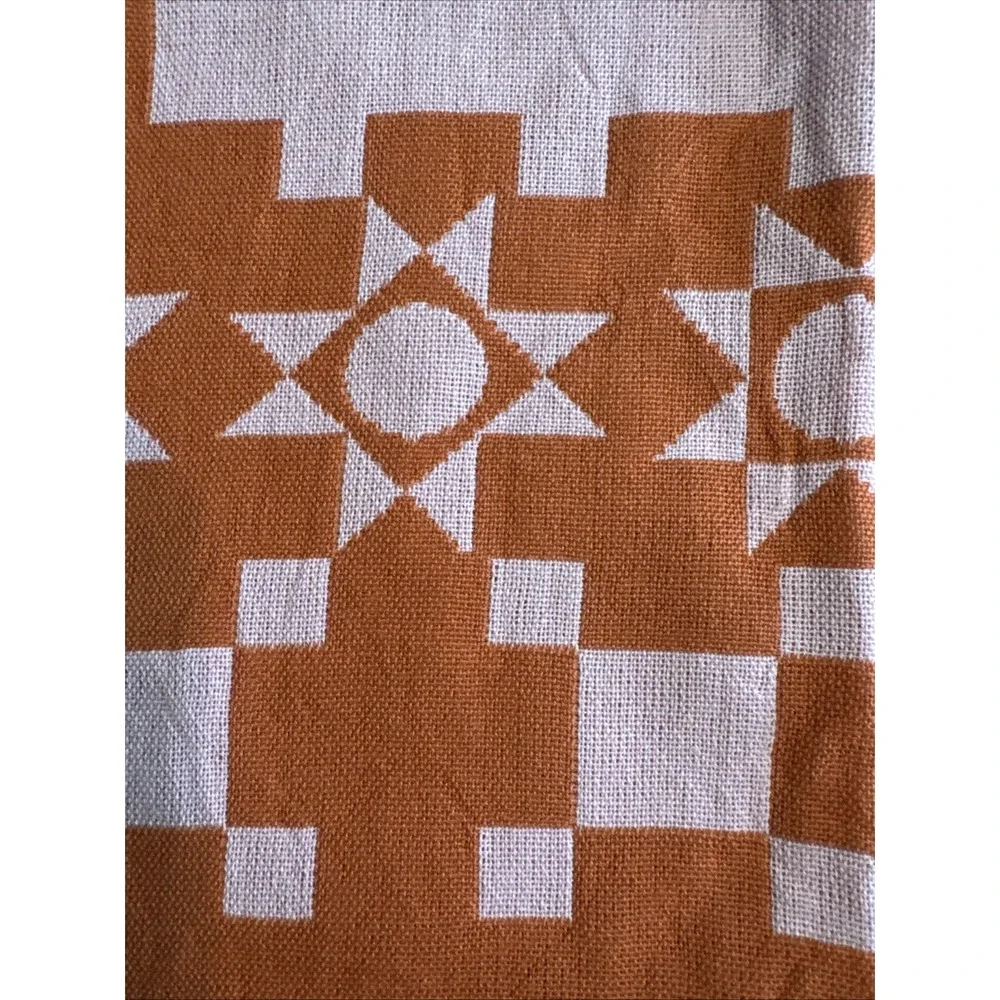 Anthropologie Danika Kitchen Towel Dish Tea‎ Scandi Modern Pumpkin Geometric